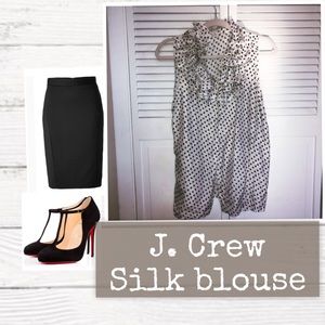 100% silk J.Crew Kelsey ruffle collar blouse